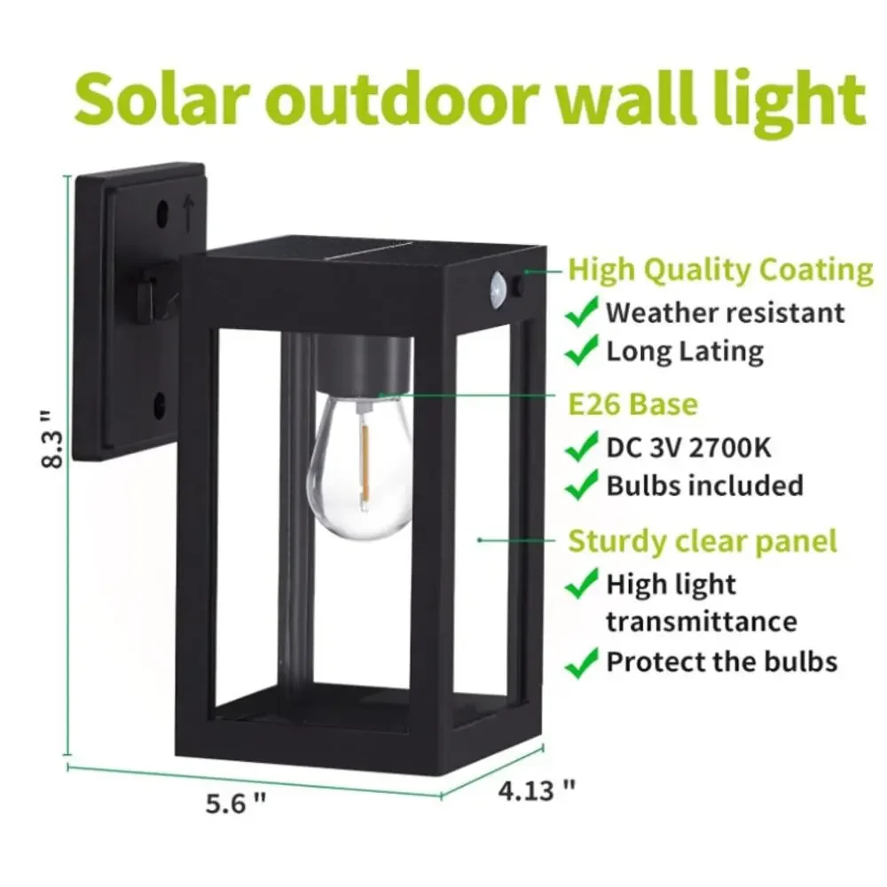 MDENLT Solar Outdoor Wall Lights Dusk to Dawn 2 Pack